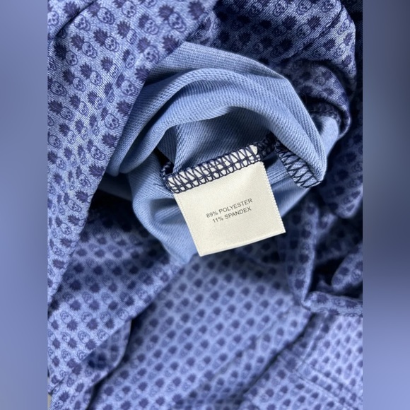 Peter Millar Golf Pullover Crown Sport Pina Skullada Print 1/4 Zip Medium Blue - Picture 6 of 7